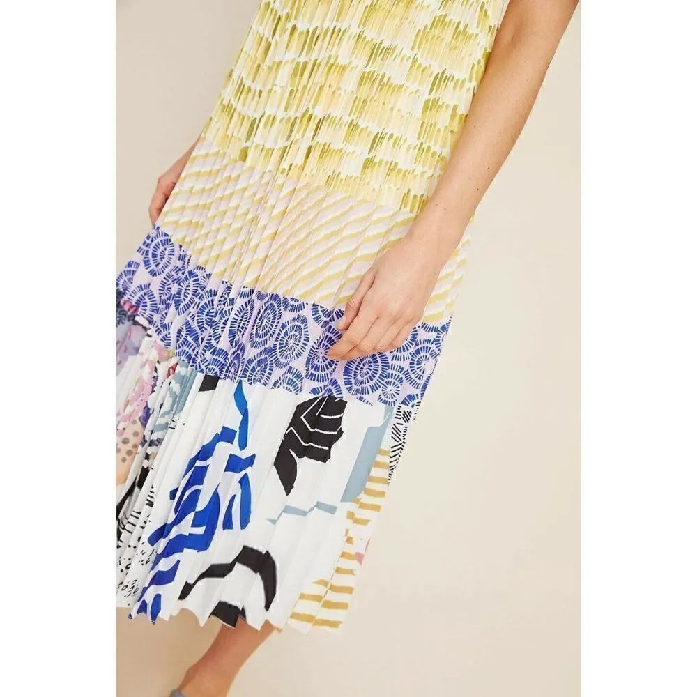 NWT ANTHROPOLOGIE CHARLESTON PLEATED MIDI DRESS - Picture 3 of 4